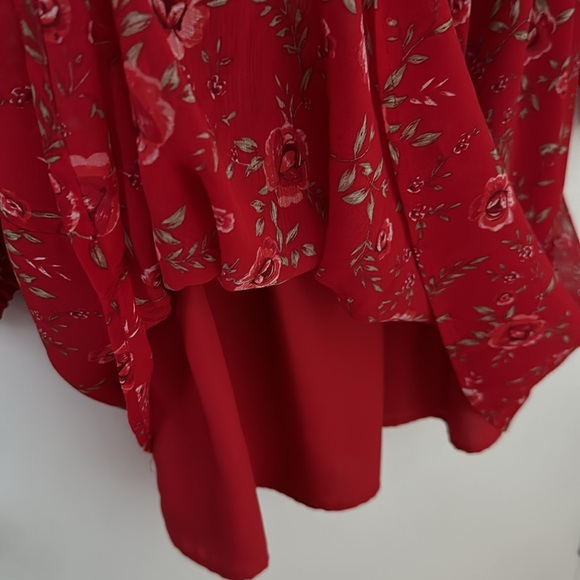 Dynamite Floral Red Dress - Picture 4 of 5